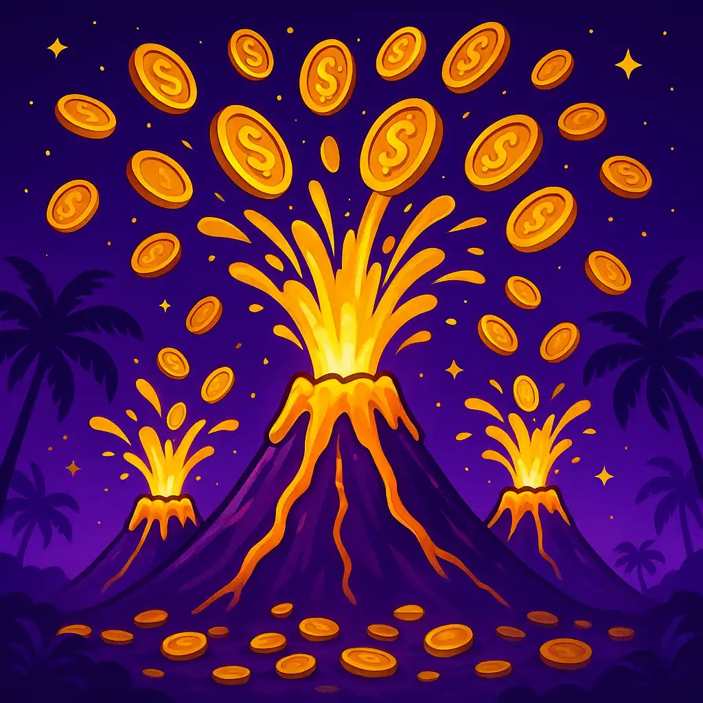 3 Coin Volcanoes slot game artwork